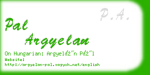 pal argyelan business card